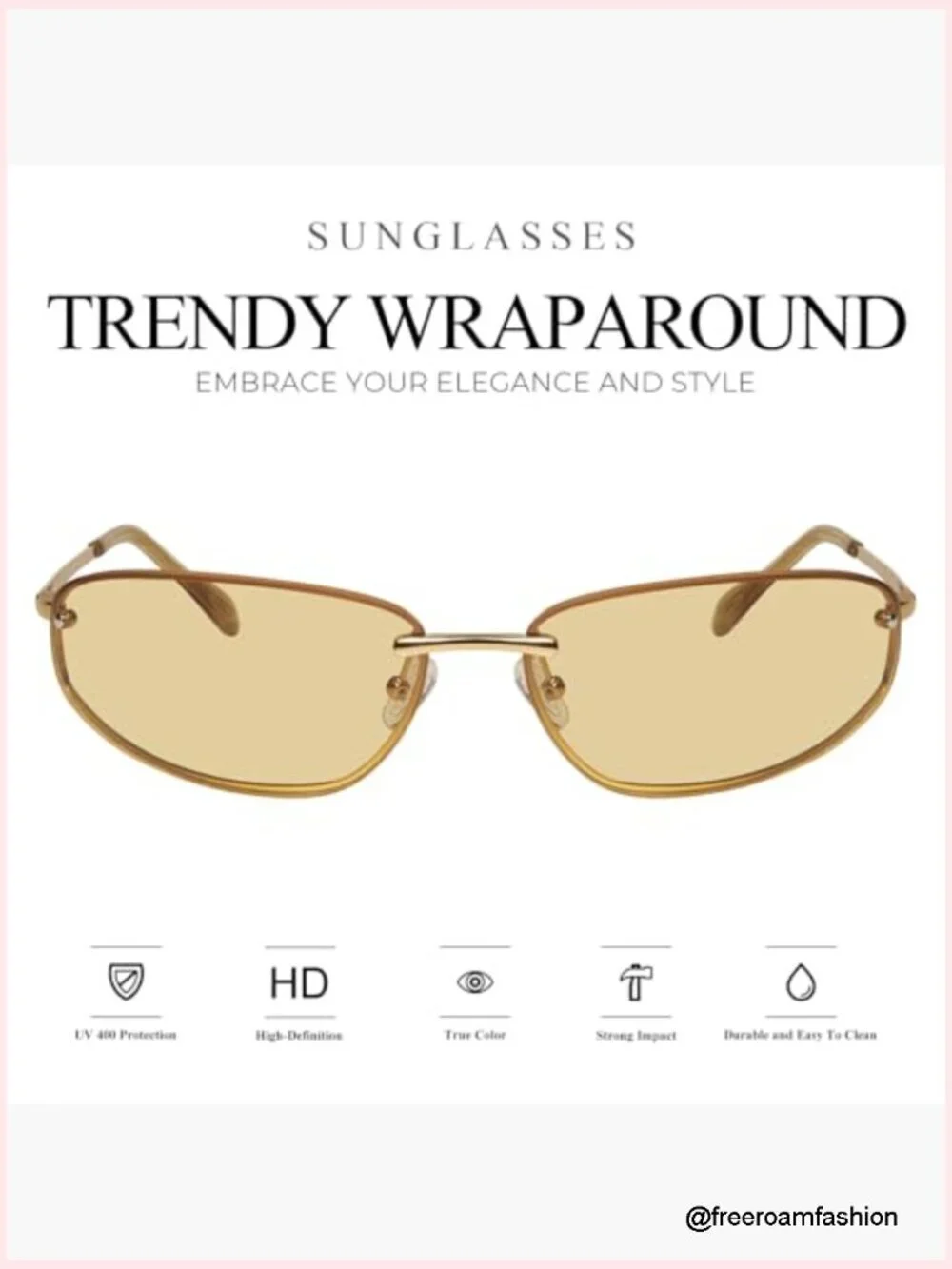 Y2K Retro Metal Wrap Sunglasses UV400